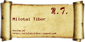 Milotai Tibor névjegykártya